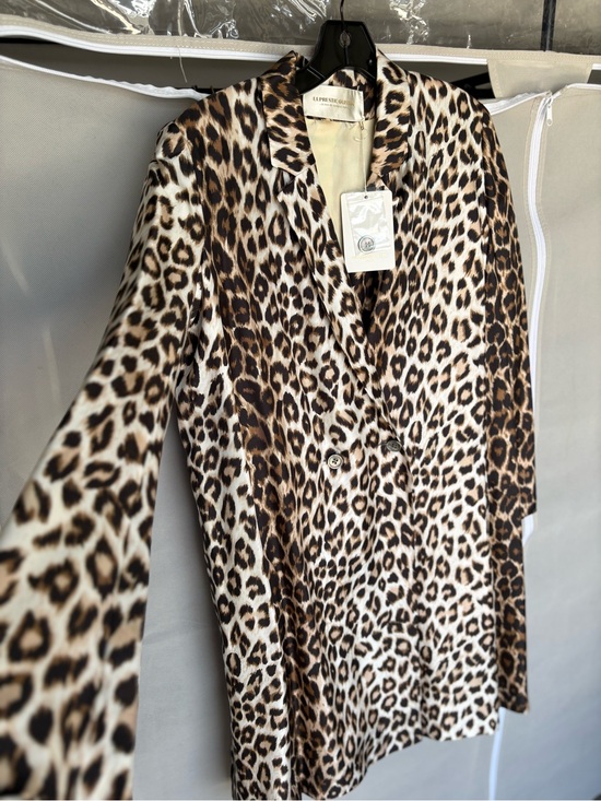 La Prestic Ouiston Jackets & Blazers - La Prestic Ouiston Leopard Print Blazer Jacket - Brown & Cream